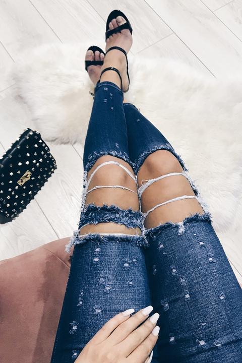 Joanna Blue Ripped Denim Jeans
