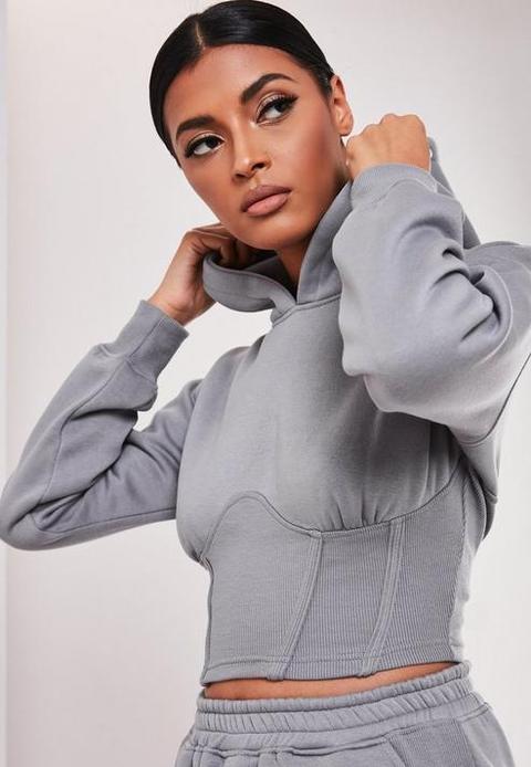 grey corset hoodie