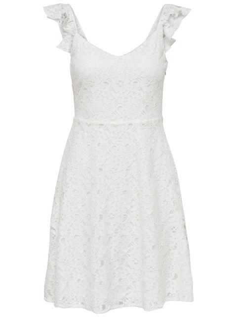 Only Spitzen Kleid Ohne Ärmel Damen White