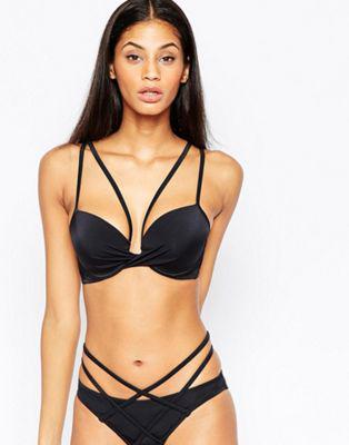 Esclusiva Asos Taglie Comode - Top Bikini Con Scollo Profondo Ritorto E Spalline, Coppe Dd-g