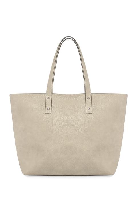 Bolso Shopper Granulado Color Crema