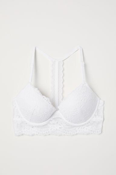 H & M - Bralette Con Push-up - Bianco