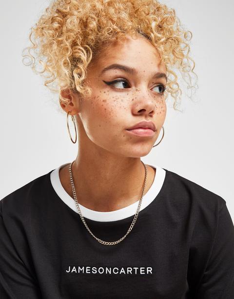 Jameson Carter Crop Script T-shirt - Black - Womens