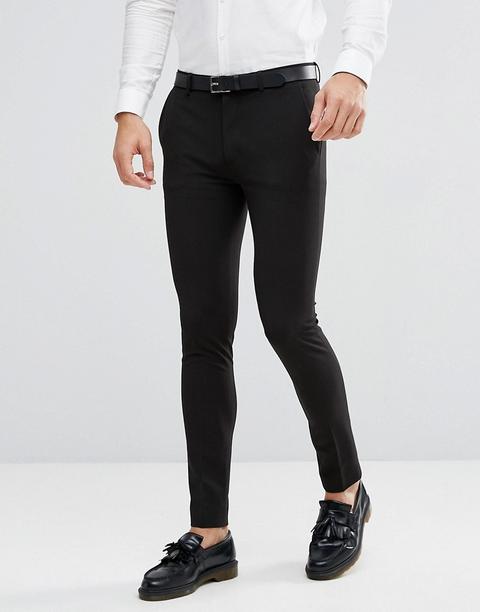 Asos Design - Superenge Anzughose In Schwarz - Schwarz