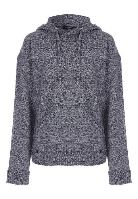 Womens Dark Grey Knitted Hoody