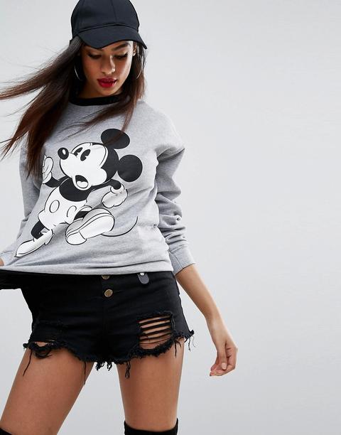 Sudadera Con Diseño De Mickey Mouse De Boohoo