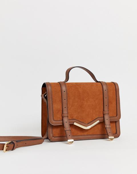 Bolso Satchel Estructurado Con Barra En V De Asos Design