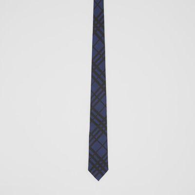 Classic Cut Check Silk Jacquard Tie In Navy - Men | Burberry from Burberry  on 21 Buttons