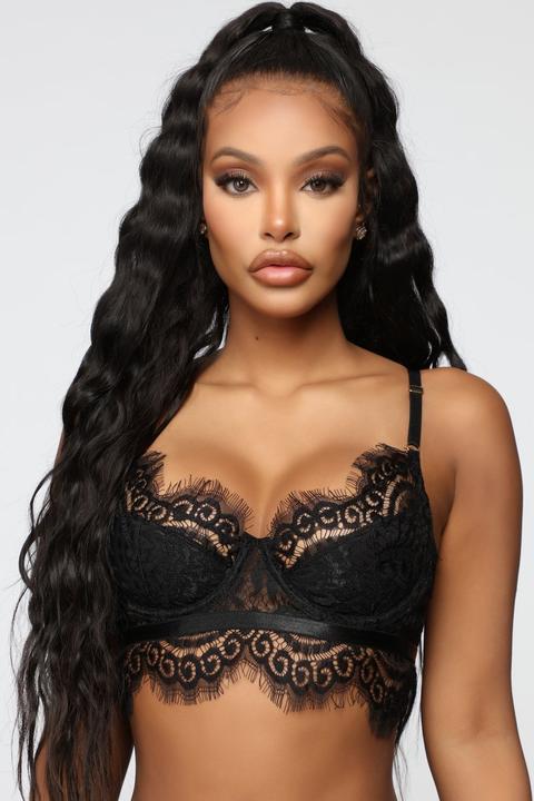 Live A Little Fun Lace Bralette - Black