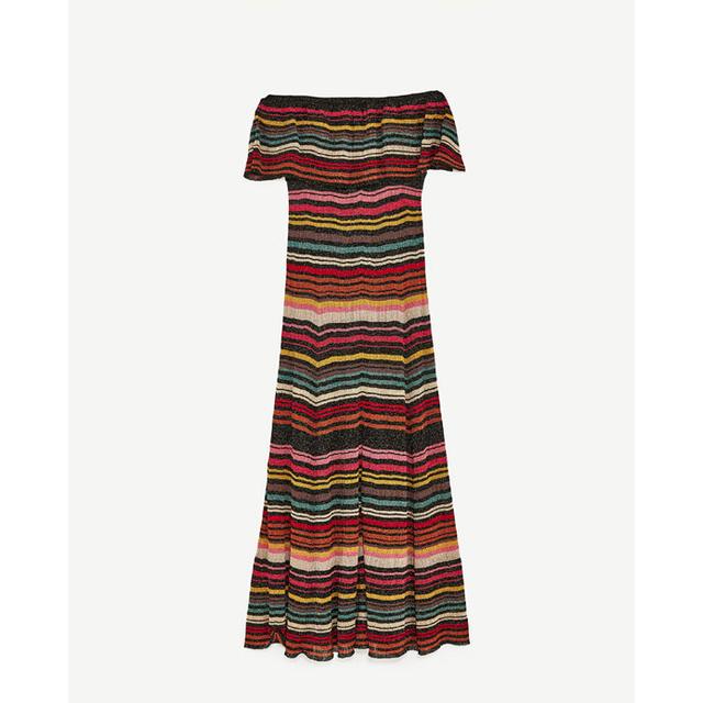 zara multicoloured striped dress