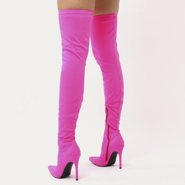 pink stretch boots