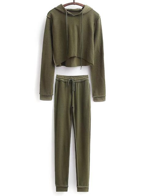 Ritagliata Con Cappuccio Con Coulisse Sport Pants Light Khaki Dark Khaki Black Pink Army Green