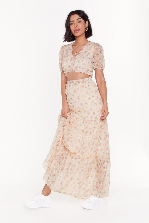 Womens Frill 'em With Kindness Floral Maxi Dress