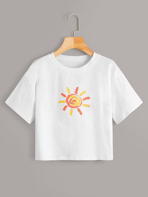 Sun Print Crop Tee