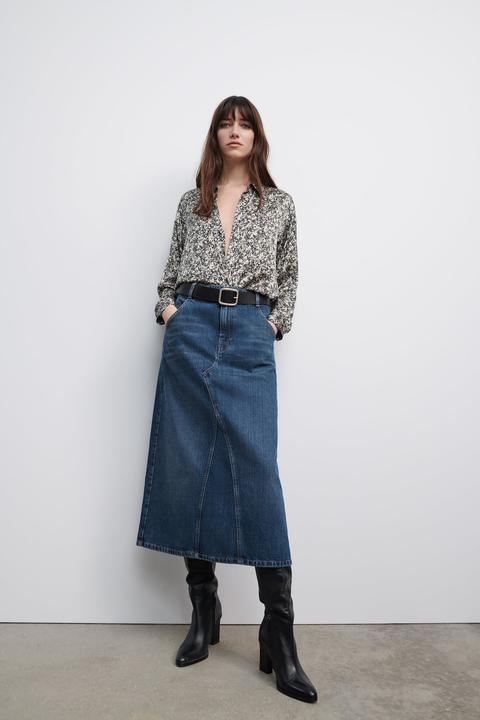 Falda Midi Denim Premium 70s