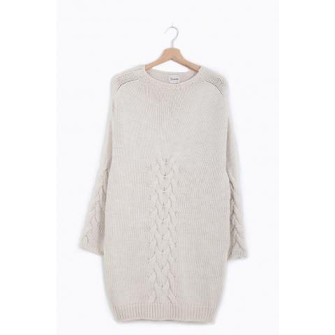 Pullover Maxi Con Treccia