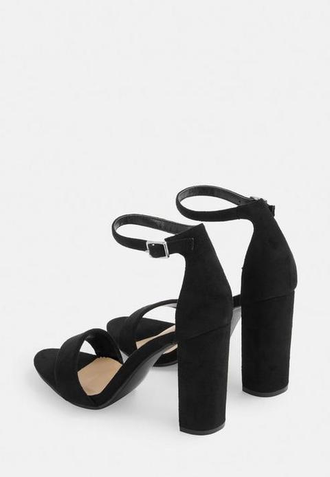 black block barely there heels