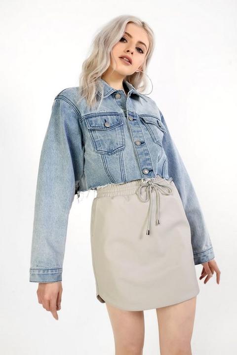 **cut Off Denim Jacket By Glamorous