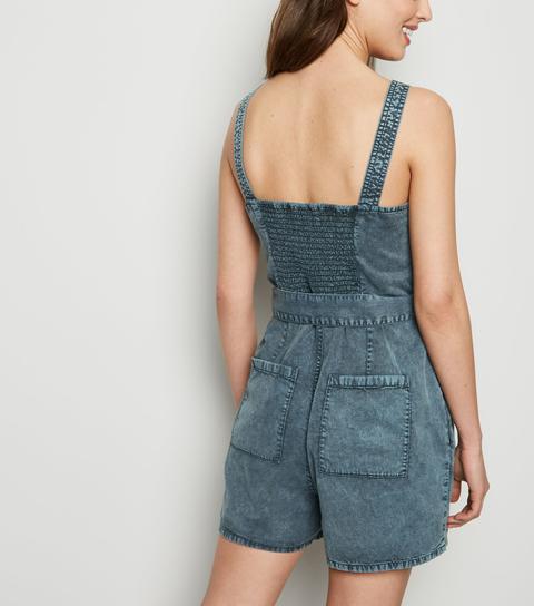 new look denim playsuit
