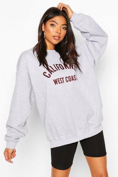 Womens Tall California West Coast Slogan Sweat - Grey - 6, Grey