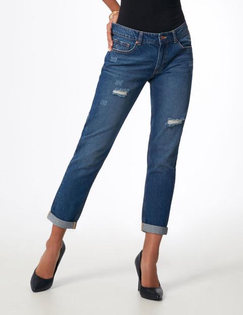Jean Boyfriend Destroy Bleu Foncé