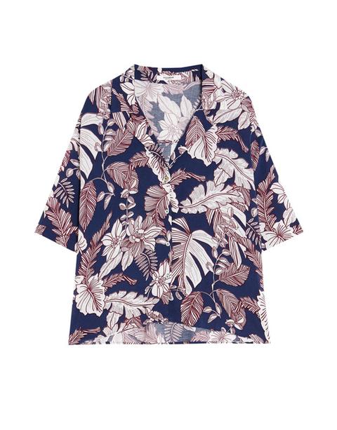 Camicia Con Stampa Tropicale