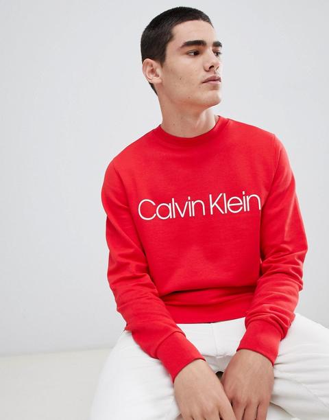 Calvin Klein - Felpa Rossa Con Logo - Rosso