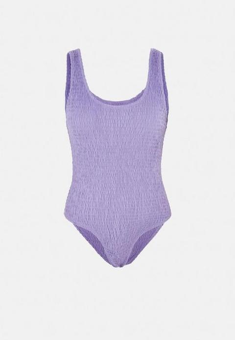 Lilac Crinkle Scoop Neck Bodysuit, Lilac