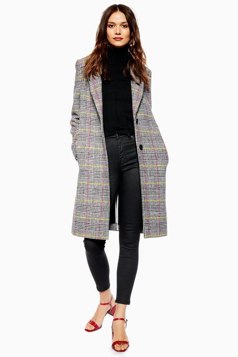 Womens Check Coat - Multi, Multi