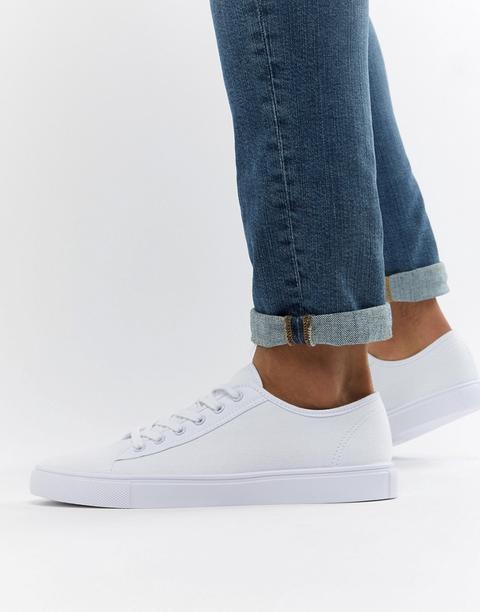 Zapatillas De Deporte De Lona Blancas De Asos Design-blanco