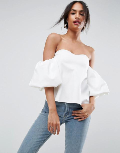 Top De Neopreno Con Mangas Estilo Globo Exageradas Para Ocasiones Especiales De Asos