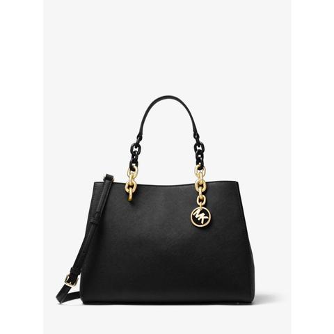 Mkbolso Satchel Cynthia De Piel Saffiano - Negro(negro) - Michael Kors