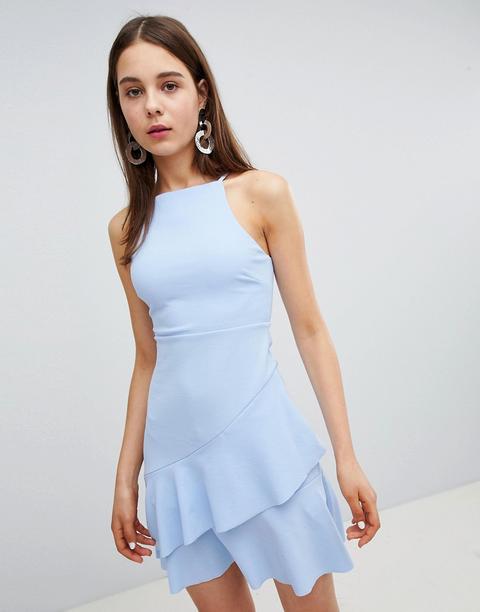 New Look - Vestito Con Fondo Asimmetrico - Blu