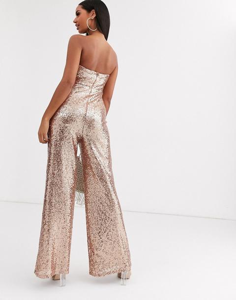 sequin bandeau jumpsuit