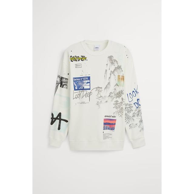 Sudadera Estampado Graffiti de Zara en 21 Buttons