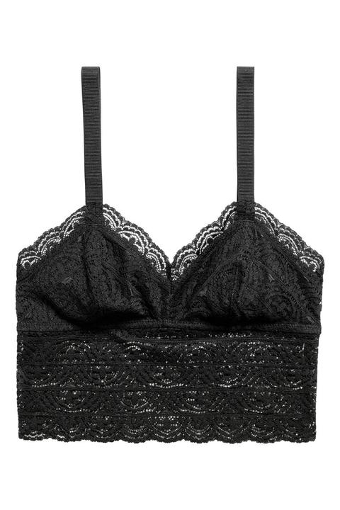 Bralette Aus Spitze - Schwarz - Damen