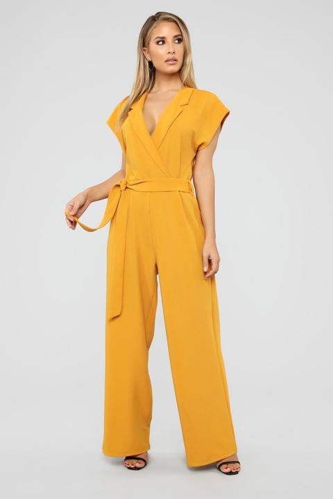 Power Motives Jumpsuit - Mustard