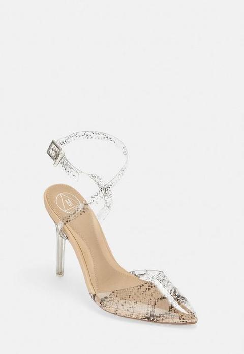 snake print court heels