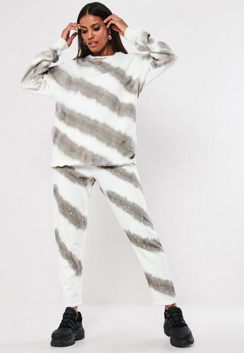 Brown Tie Dye Straight Leg Co Ord Joggers, Brown