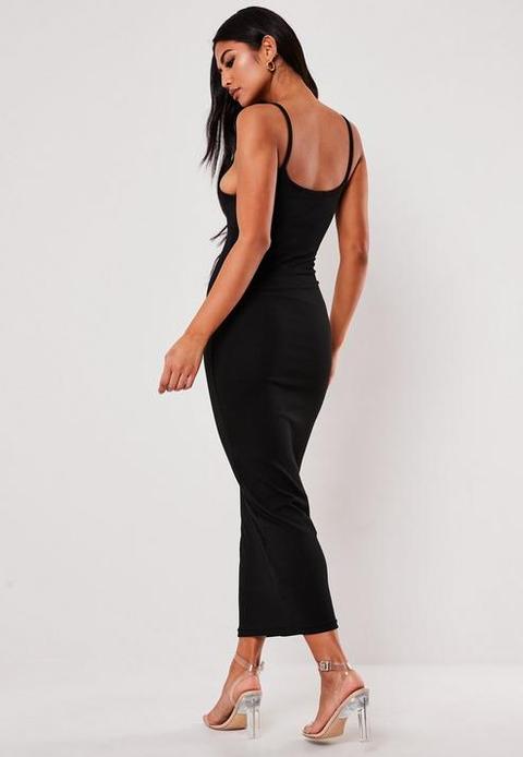 Black strappy best sale bodycon midi dress