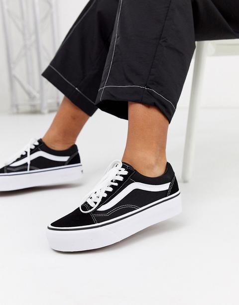 Vans Old Skool Platform Trainers In Black