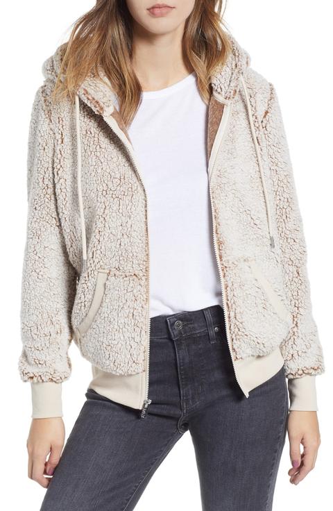 teddy fleece zip jacket