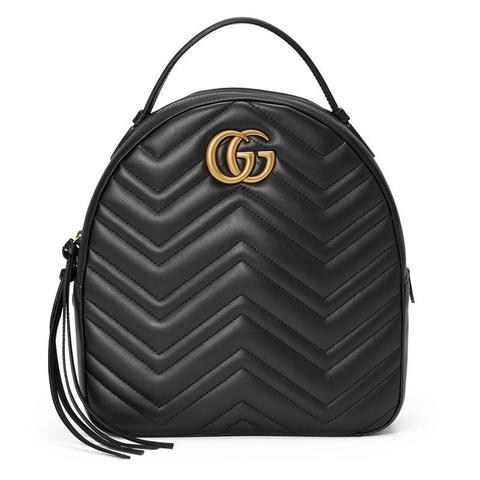 Mochila Gg Marmont De Piel Acolchada