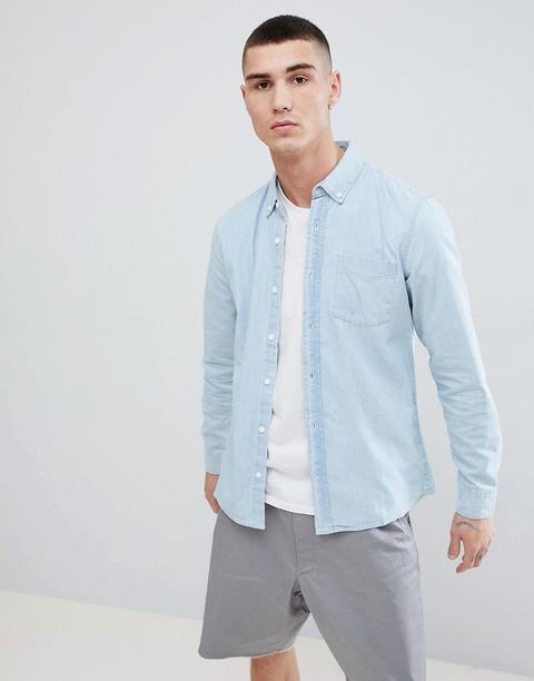 Pull&bear - Camicia Di Jeans Azzurra - Blu