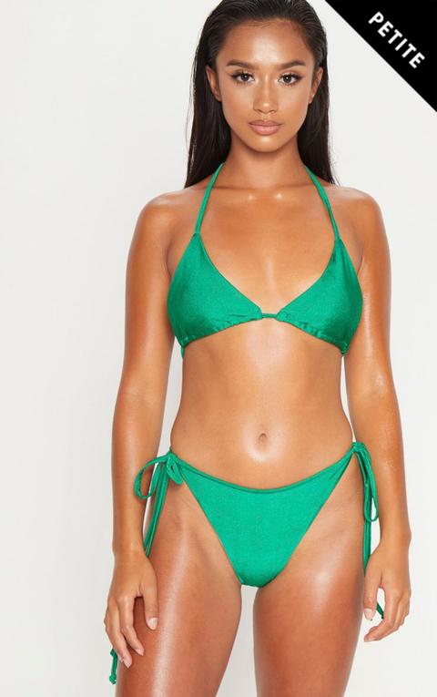 Petite Bright Green Triangle Bikini Top