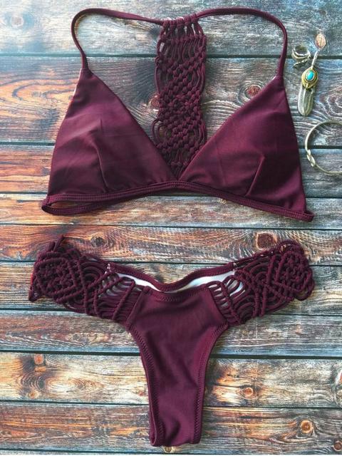 Knitting Strappy Bikini Set