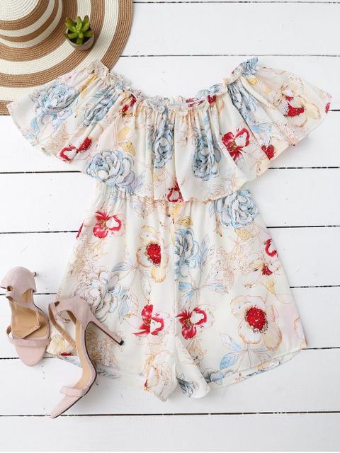 Off Shoulder Floral Romper