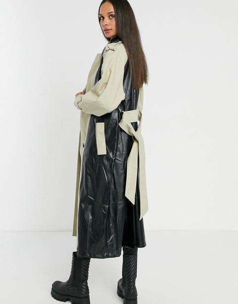 trench vinyle noir