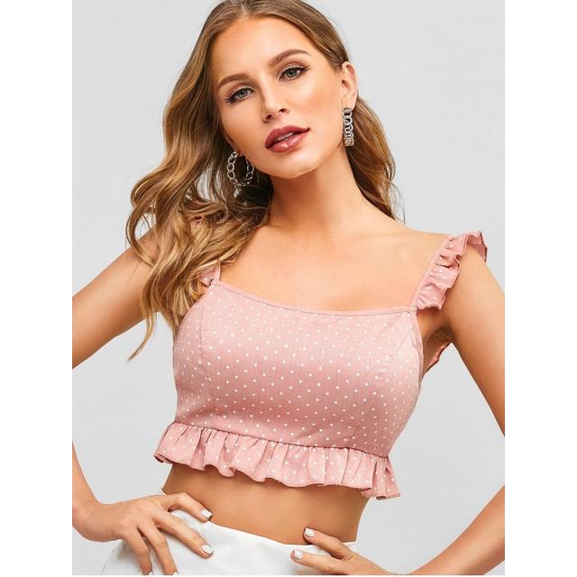 ruffle polka dot top