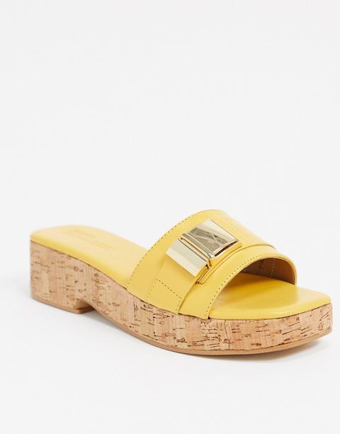 Sandalias Amarillas Con Plataforma De Corcho Fairfax De Asos Design-amarillo